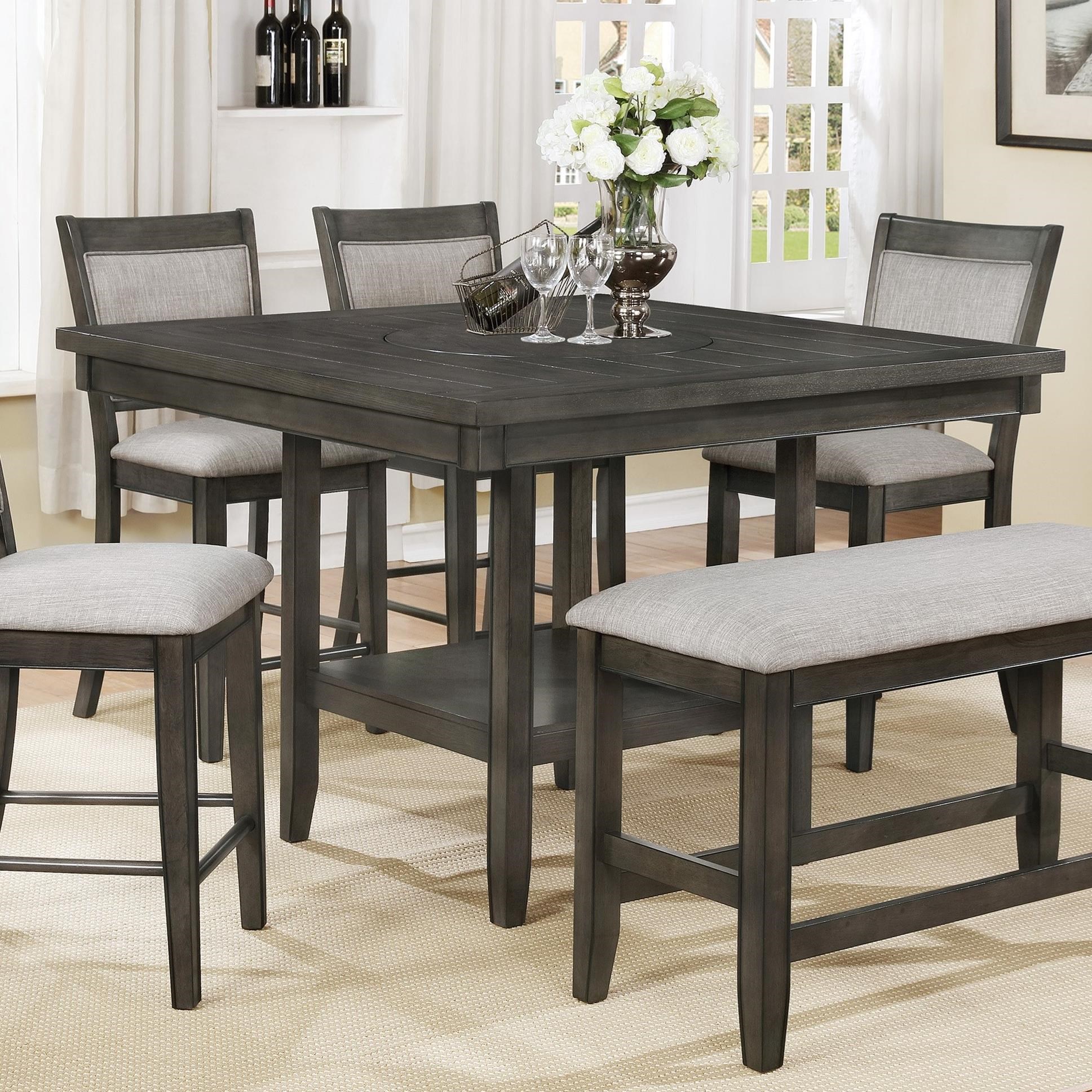 Square counter height sales table with leaf